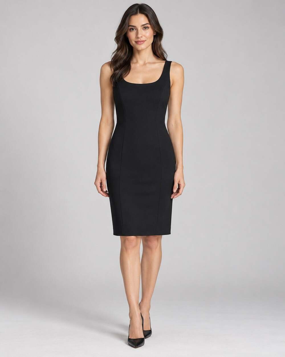 Rena Rowan for Saville Black Sleeveless Scoop Neck Sheath Dress Size 4